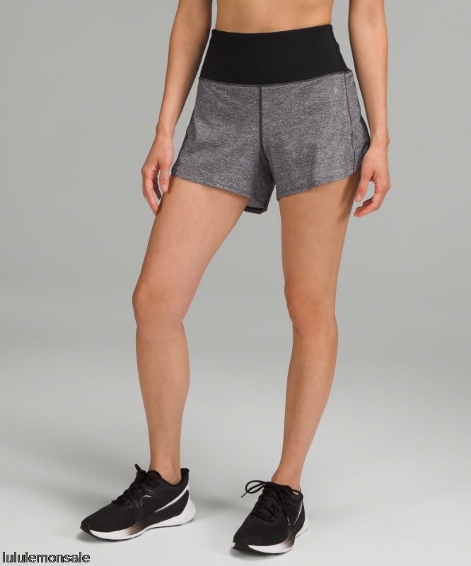Lululemon Damen DELULU374 | Heather Lux Multi Black Speed ​​Up High Rise Lined Short 4